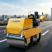 Rouleau vibratoire manuel à double tambour diesel FYLJ-S600C avec pompe hydraulique et rayon de braquage court pour la construction