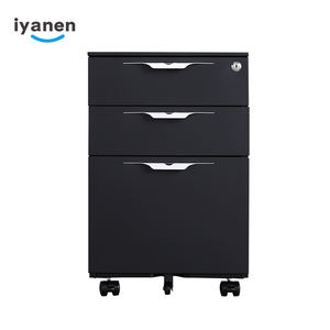 خزانة متحركة من IYANEN بثلاثة أدراج، خزانة فولاذية لتخزين الملفات المكتبية مع عجلات - Product Image 5