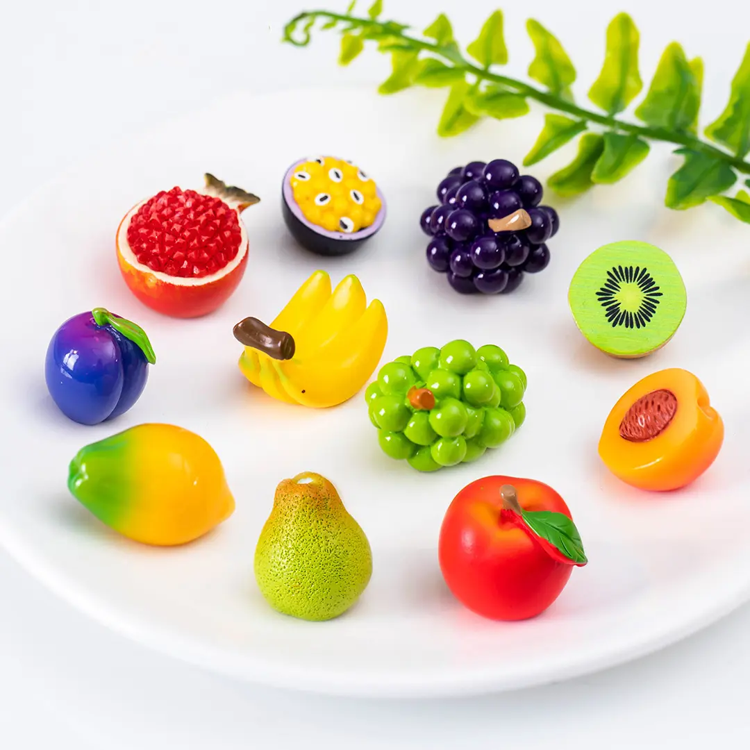 creative new blind box dollhouse play accessories 3d miniature fake fruit resin cabochon craft