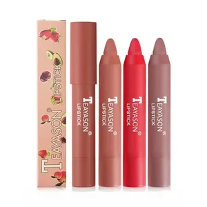 12 Farben Velvet Matte Lipsticks Pencil Wasserdichter, langlebiger Lippenstift Antihaft Cup Makeup Rotary Lippenstift Pen