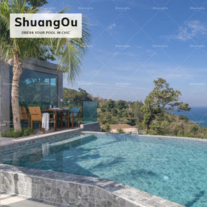 กระเบื้องสระว่ายน้ำกลางแจ้งที่ทันสมัยกระเบื้องหินอ่อนสีเทาสำหรับ<span class=keywords><strong>สระ</strong></span>ว่ายน้ำกันลื่นกระเบื้องกระเบื้องโมเสคเซรามิกพื้นพอร์ซเลนสำหรับ<span class=keywords><strong>สระ</strong></span>ว่ายน้ำ - Product Image 3