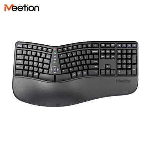 <span class=keywords><strong>Clavier</strong></span> <span class=keywords><strong>ergonomique</strong></span> sans fil <span class=keywords><strong>Bluetooth</strong></span> 2,4 G Meetion DirectorWe2 avec batterie rechargeable pour ordinateur de bureau portable - Product Image 1