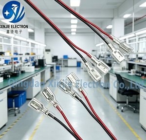 定制4.8mm 6.3mm母铲形连接器线束UL1007红黑线PVC绝缘压接端子电缆用于电气连接 - Product Image 6