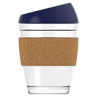 Tasse à eau en verre minimaliste 8oz avec couvercle incliné en silicone, manchon en liège anti-brûlure, cadeau d'affaires, tasse à café en verre, logo personnalisé imprimé