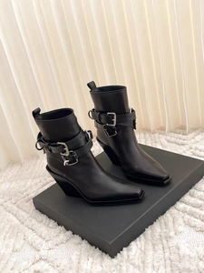 Nuovo arrivo Chic da donna formale Chelsea stivaletti a punta <span class=keywords><strong>con</strong></span> tacco 8cm in pelle pieno fiore fodera Sole in gomma - Product Image 4