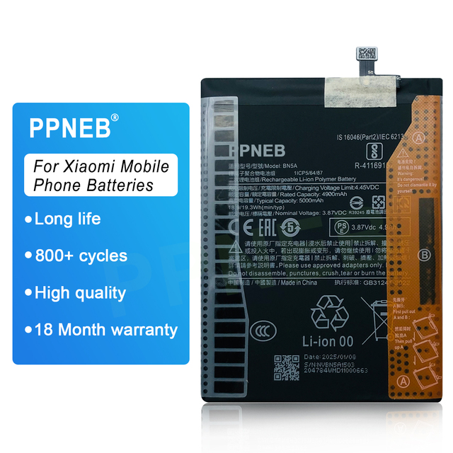 High Quality Phone Battery for Xiaomi Redmi BN5A Note 11 5000mAh Replaceable Li-ion Battery