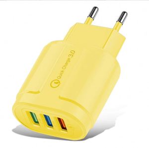 Macaron Colorful USB Charger 3USB <b>Charging</b> Head 5V2A Charger 3 Port Eu US Color <b>Adapter</b> - Product Image 4