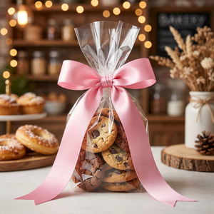 Nœuds en ruban de satin pré-noués en gros avec attache torsadée pour sacs de pâtisserie, biscuits, bonbons, emballages cadeaux de Noël et décorations de fêtes - Product Image 4