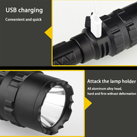 Linterna LED de Seguridad Recargable de 1200 Lúmenes, Linterna Táctica LED para Armas, Linterna con Zoom