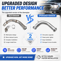 Downpipe Knalpot Baja Anti Karat 4 inci, Pemasangan Mudah untuk Ford Powerstroke 6.7L 2020-2025