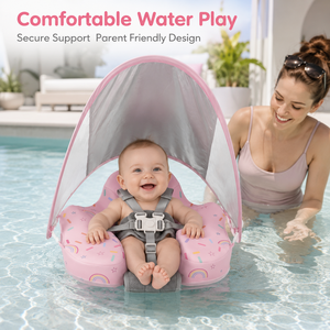 Siège de bain flottant non <span class=keywords><strong>gonflable</strong></span> pour <span class=keywords><strong>bébé</strong></span> avec auvent, pour l'apprentissage de la natation des tout-petits, personnalisation OEM ODM - Product Image 1