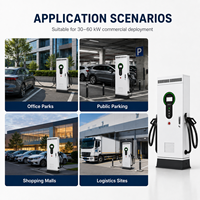 Station de recharge rapide DC pour véhicules électriques 30kW 40kW 60kW, simple/double borne, GB/T, IP54, montage au sol, OCPP 1.6J pour la recharge publique commerciale