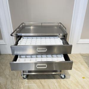 Peralatan medis besi tahan karat, furnitur komersial tahan lama untuk rumah sakit, instrumen troli medis Modern berkualitas tinggi - Product Image 6