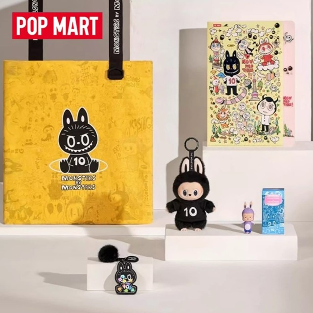 Authentic Ppopmart Labubuu 10th Anniversary Limited Edition Set the Monsters Toy Figure Statues Plush Keychain Toys