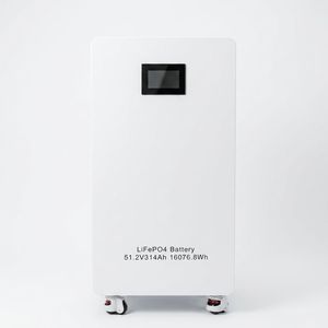 แบตเตอรี่ LiFePO4 51.2V 314Ah 16KWh พร้อมหน้าจอสัมผัสและล้อเลื่อนสำหรับระบบกักเก็บพลังงานแสงอาทิตย์ - Product Image 1