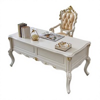 Bureau d'ordinateur en bois massif de chêne de style européen, blanc nacré, avec tiroir de rangement, pour l'écriture des enfants et l'utilisation par les cadres, Guangdong