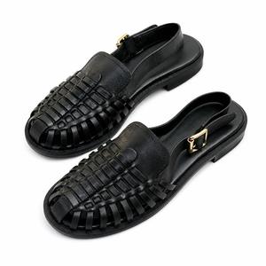 Birotzxiues <span class=keywords><strong>Sandales</strong></span> de pêcheur tissées en cuir véritable Huarache, à bride réglable, unisexe, pour l'été et la plage, taille européenne 36-44 - Product Image 1