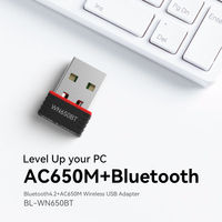Adaptador USB Externo de Doble Banda LB-LINK BL-WN650BT 650Mbps 4.2 para Laptop con Reducción de Interferencia, Molde Privado, en Stock
