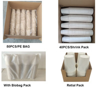 Gobelets à café en bagasse sans PFAS, 350 ml (12 oz), personnalisables avec logo, compostables, jetables, pour la restauration à emporter