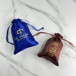 Bolsas de Joyería de Lujo Pequeñas con MOQ Bajo, Bolsas de Regalo Reutilizables de Satén con Cordón y Logotipo Personalizado para Cuidado de la Piel - Product Image 2