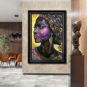 Retrato Colorido <span class=keywords><strong>de</strong></span> Mujer Africana, Arte <span class=keywords><strong>de</strong></span> Pared Acrílico, Pintura Moderna Abstracta <span class=keywords><strong>de</strong></span> Mujer Negra - Product Image 2