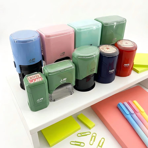 Tampon encreur automatique personnalisé avec logo, rectangulaire, carré, rond, dix couleurs d'encre, tampon flash pour le bureau, vente en gros - Product Image 1