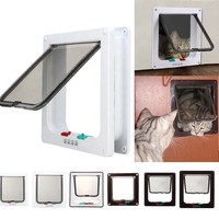 Porte d'entrée et de sortie magnétique pour chaton, contrôle intelligent, verrouillable à 4 voies, adaptée aux fenêtres et aux portes.