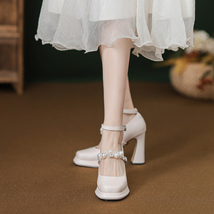 Zapatos de Plataforma con Perlas Francesas, Primavera/Otoño 2026, Zapatos de Novia para Mujeres Bajas, Calzado para Vestido de Novia - Product Image 2