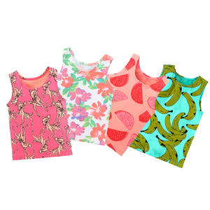 <span class=keywords><strong>Gilet</strong></span> d'été européen américain pour enfants Ins Yellow Pineapple Kidsren's T-Shirt Casual Cotton Baby Sleeveless Top 100% Cotton - Product Image 1