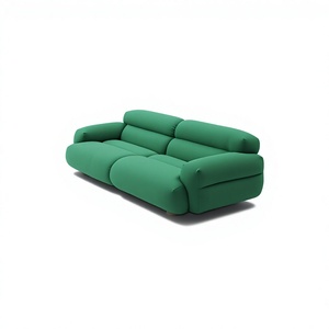Sofá Seccional de Alta Gama, Minimalista, de Cuero Genuino, con Marco de Madera Curvado, para Sala de Estar Contemporánea, Venta al Por Mayor - Product Image 1