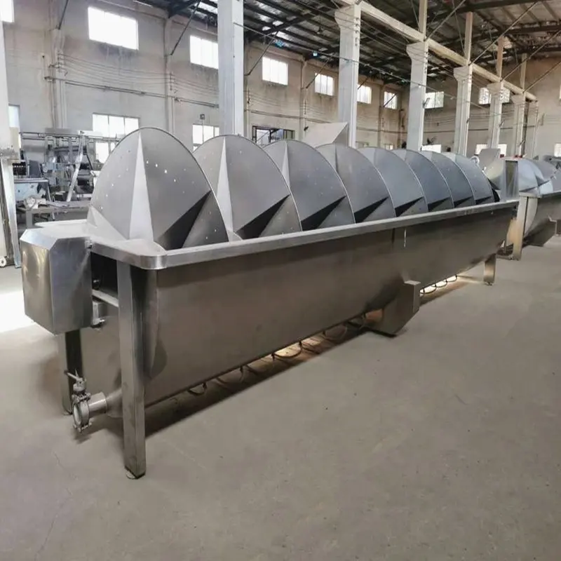 Chicken claw Pre-Chilling machine 6m poultry the beheaded chicken feet cooling machine scale meat processing plant