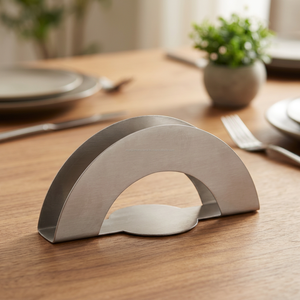 Classic Stainless Steel Round Fancy Free Standing Napkin <b>Holder</b> - Product Image 3
