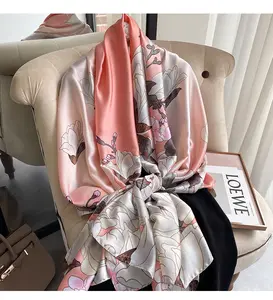 Chiffon Print Scarves Silk Scarf Fashion Women floral Printing Long Soft Wrap Shawl Beach Scarf 180x90cm