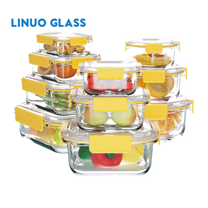 Linuo bán buôn nhà bếp nóng bán Tùy chỉnh hình chữ nhật rõ ràng chịu nhiệt bát thủy tinh <span class=keywords><strong>Salad</strong></span> Hộp đựng thủy tinh - Product Image 6