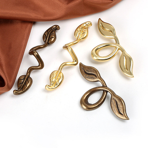Creative Vintage Drawer Pulls Zinc Alloy Leaf-Shaped Cabinet Wardrobe <strong>Door</strong> Handles <strong>Knobs</strong> - Product Image 1
