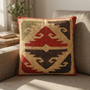 Ensemble de coussins carrés en coton de luxe, motif géométrique, multicolores, écologiques, décoration intérieure, fabrication indienne - Product Image 3