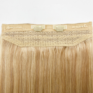 <span class=keywords><strong>Extensiones</strong></span> de cabello humano Halo Cabello doble estirado con clips extraíbles - Product Image 6