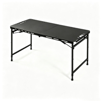 Table de camping pliante tactique moderne de grande taille avec support d'éclairage et étagère de rangement, mobilier d'extérieur portable pour pique-nique, vente en gros