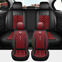 Housses de siège auto universelles en cuir imperméable, ensemble complet pour SUV, camionnette, berline, protection automobile toutes saisons, luxe avec coussins