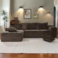 Sofá Cama Moderno de Lujo en Forma de L, Tapizado en Terciopelo, Relleno de Esponja, Comprimido al Vacío, Sofá Seccional para Sala de Estar, Dormitorio, Hotel YL