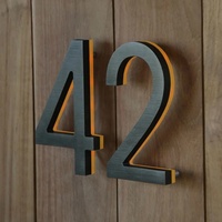Numéros de maison modernes en métal, étanches et antirouille, pour l'extérieur, panneaux de porte d'appartement, plaques d'adresse en acrylique noir pour la décoration de la maison