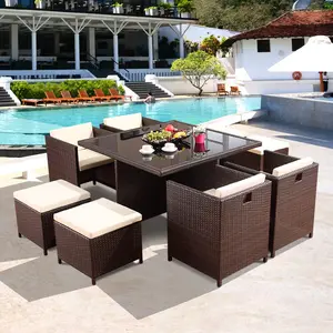 XY Best Rattan Dining Set - Handmade Outdoor Garden Furniture