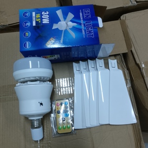 Hot Bán Fan Bóng Đèn Mini Thay Đổi Độ Sáng 30W <span class=keywords><strong>E27</strong></span> AC 85-265V LED Bóng Đèn 5 Lưỡi Ổ Cắm Fan Hâm Mộ Với Ánh Sáng Quạt Trần - Product Image 6