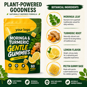 Gummies ODM Bien-être Quotidien Énergie Naturelle Mélange Botanique Végétal Saveur Citron Feuille de Moringa Racine de Curcuma - Product Image 4