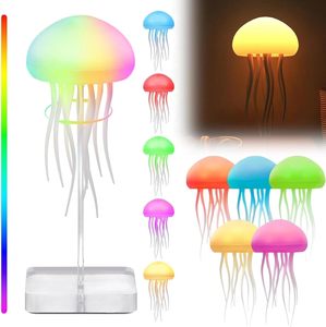 Lampe de table LED dynamique rechargeable par USB à commande tactile, veilleuse <span class=keywords><strong>color</strong></span>ée en forme de méduse flottante, décoration moderne pour la relaxation - Product Image 1