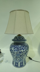 Pháp màu xanh và trắng cà phê Nghiên Cứu Văn phòng đèn bàn gốm phòng ngủ Đèn bàn không có cơ sở ngoài trời cao 75cm đèn - Product Image 5