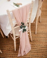 Décoration de chaise de mariage vert sauge, draperie en mousseline de soie, nœuds de chaise pour mariage