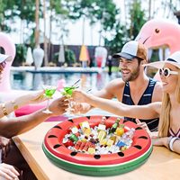Plateau de service flottant gonflable en plastique en forme de pastèque pour boissons et aliments, idéal pour buffet, piscine et camping