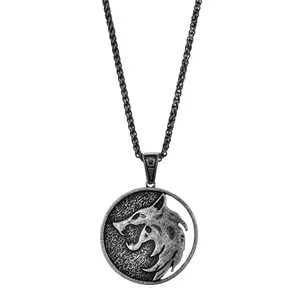 Hot Game Witcher 3 Wild Hunt Wolf Retro Pendant Necklace