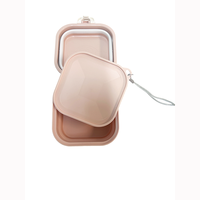 Bol pliable multifonctionnel, couleur personnalisable, pour nourriture et eau pour chiens et chats, violet rose